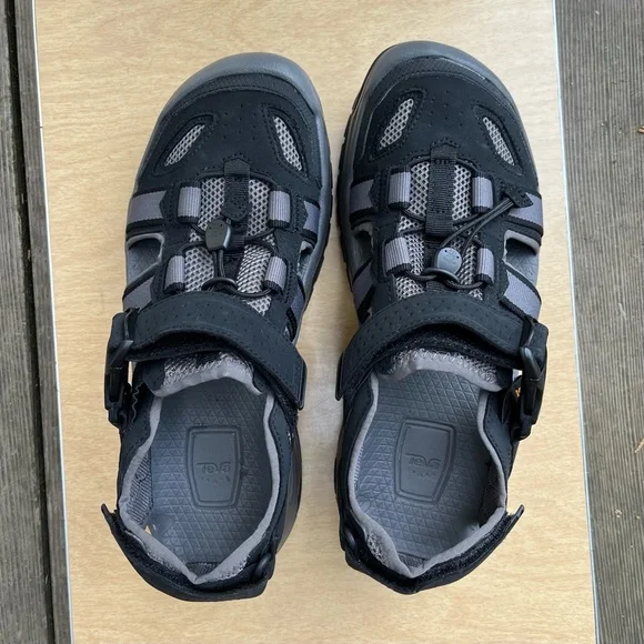 Teva Men’s Omnium 2 Hybrid Hiking Water Shoes in Black & Gray Sz 8